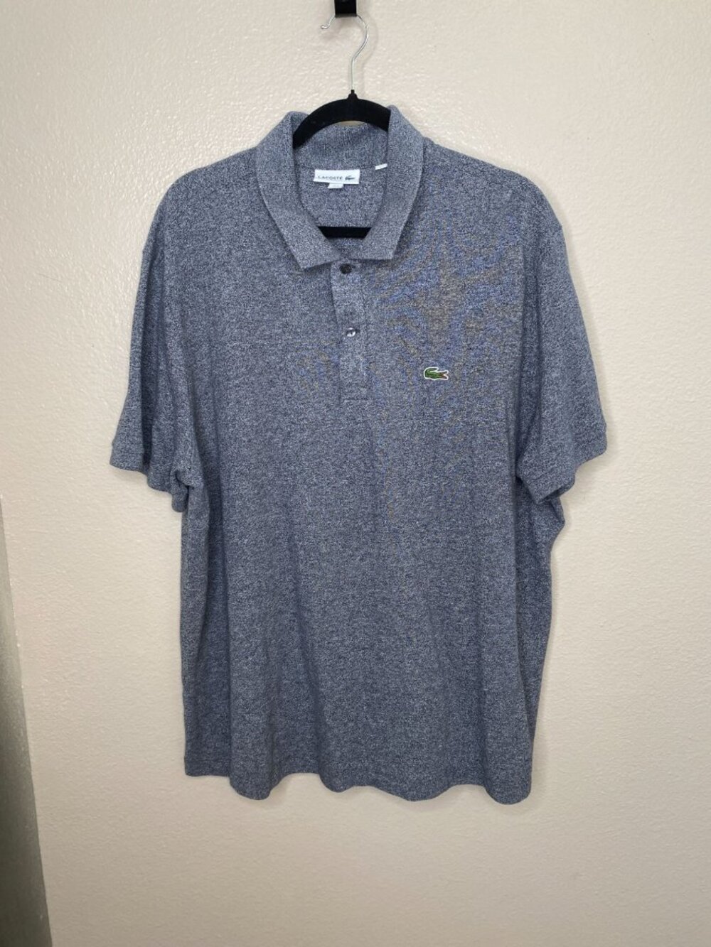 Lacoste Mens Slim Fit Gray Polo Shirt US 4XL  100% Cotton Classic Casual Wear